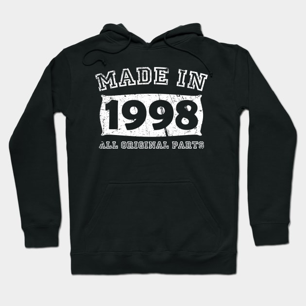 Made 1998 Original Parts Birthday Gifts distressed Hoodie by star trek fanart and more